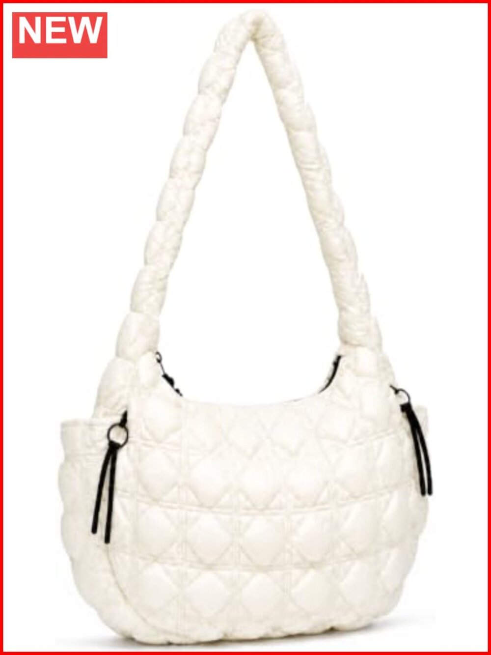 Large Quilted Puffer Tote Bag Nylon Crossbody Shoulder Bag Lightweight